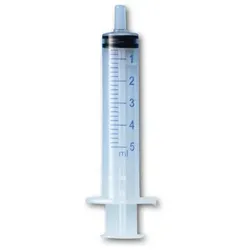 Einwegspritze 3-teilig mit Gummikolben 5 ml
