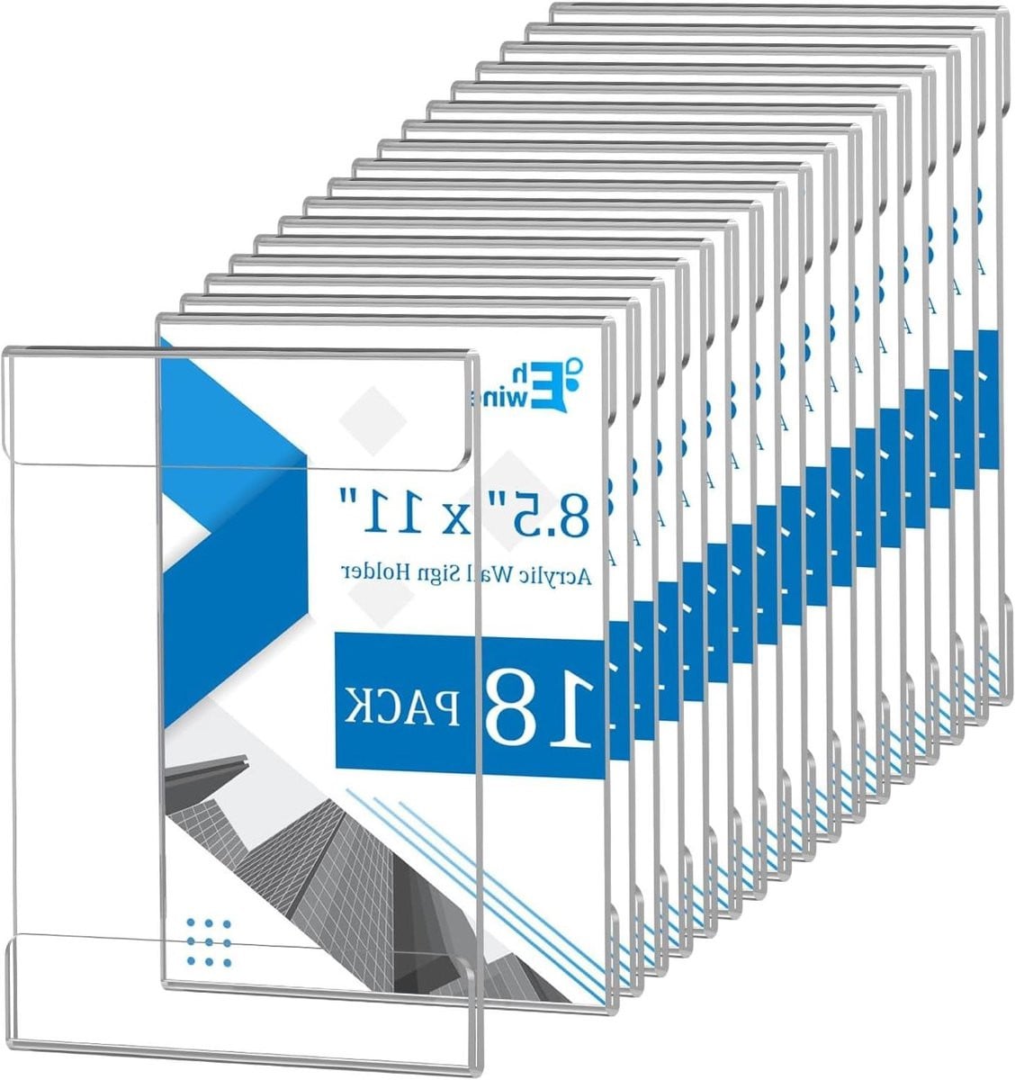 Transparante Acryl Wanddisplay Frame voor Brochures - Zelfklevende Montage - 85 x 11 Inch