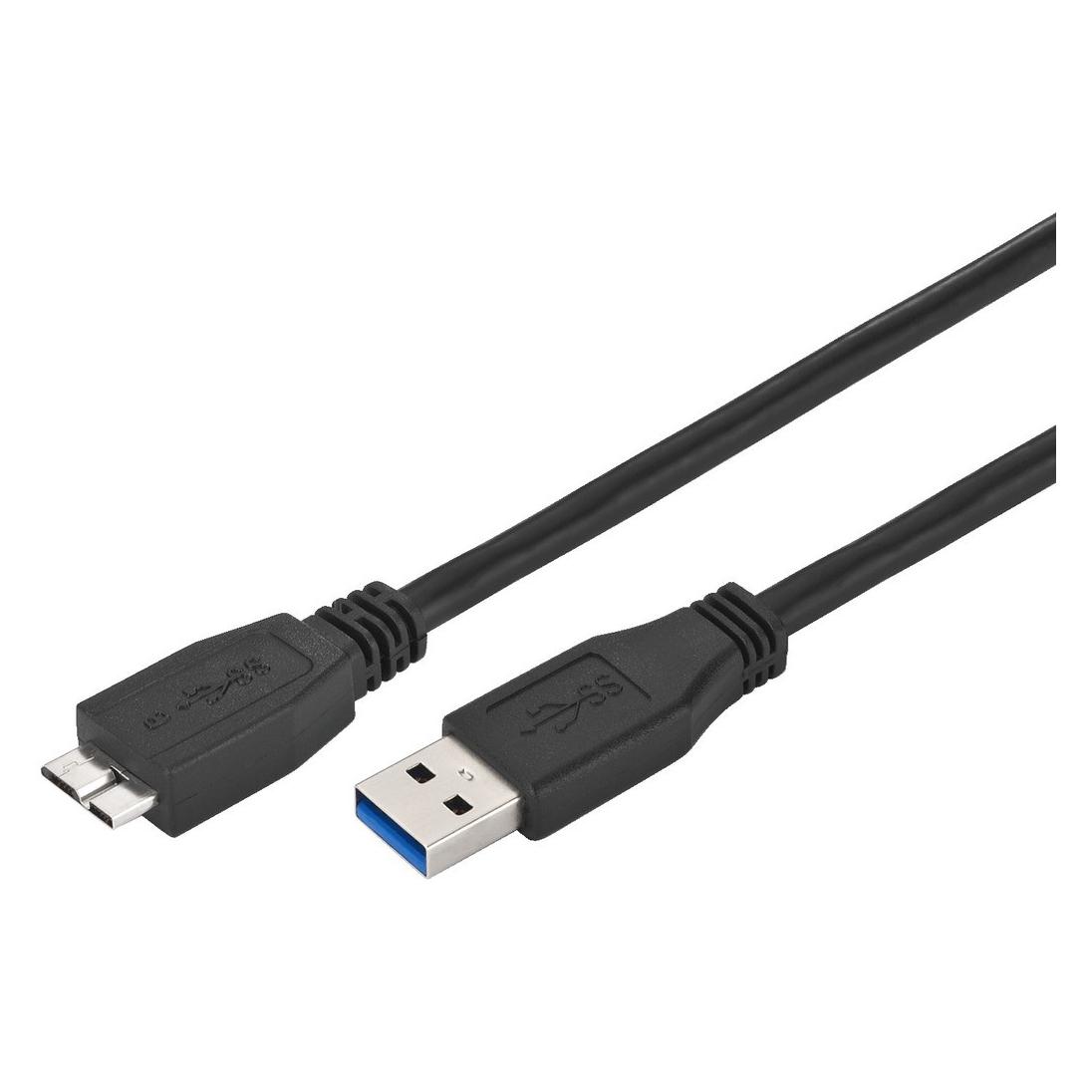 Monacor USB-Verbindungskabel (1 m, USB 3.2 Gen 1, 15 W) (USB-301MICRO)