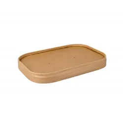 Papstar 300 Deckel für Verpackungsbecher, Pappe `pure`, rechteckig 2 x 17,3 x 12,3 cm, braun, `100% Fair`