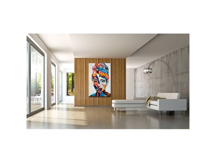 Tableau déco Force des femmes Bois manufacturé / Tissu Multicolore 80 x 120cm
