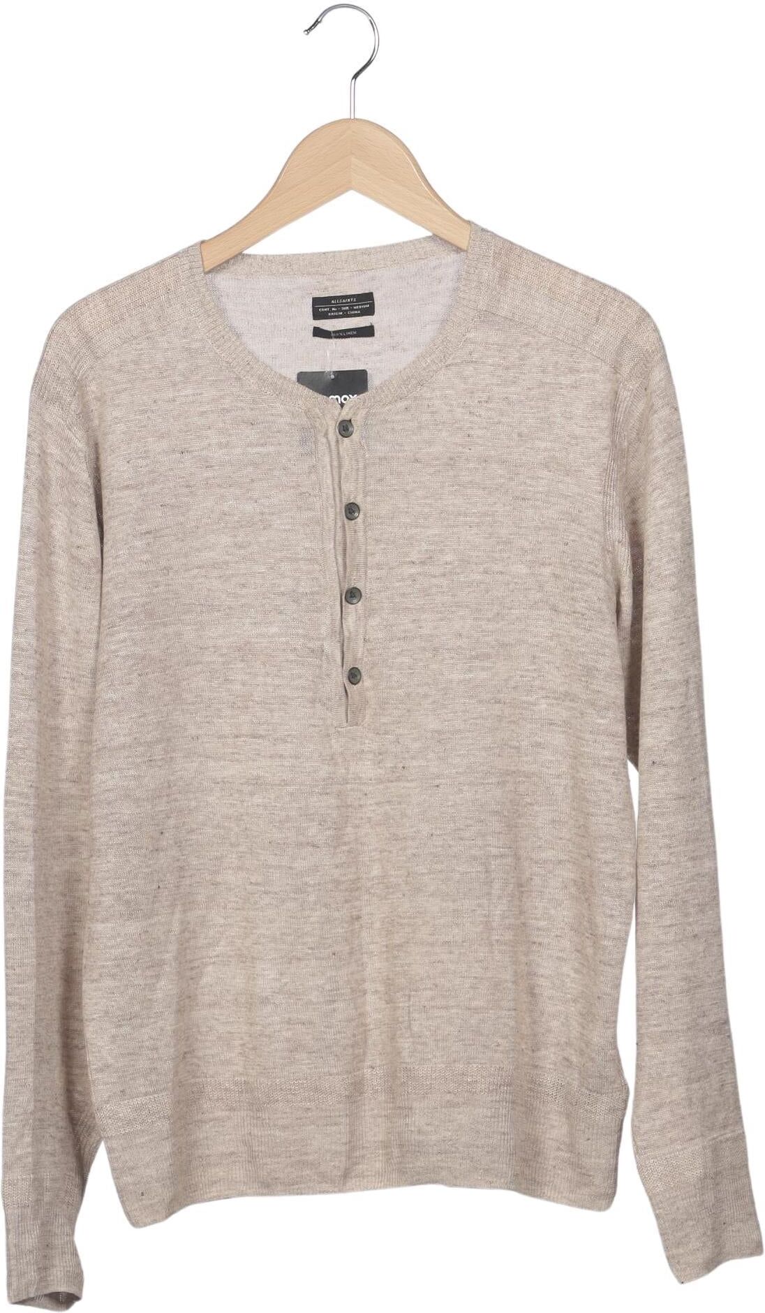 All Saints Herren Pullover, Beige, Gr. M, Leinen - Second Hand