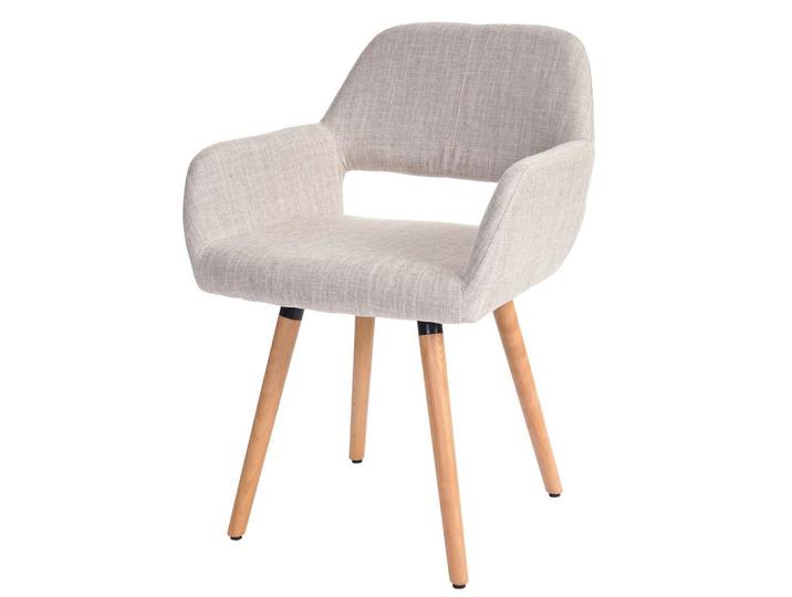 Jamb Esszimmerstuhl Beige, Grau, Holz, 56x78x57 cm, Esszimmer, Stuhl