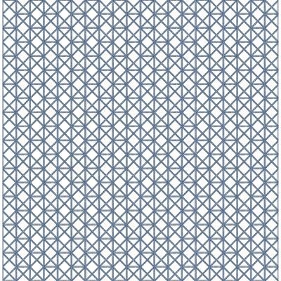 A-Street Prints Lisbeth Blue Geometric Lattice Wallpaper