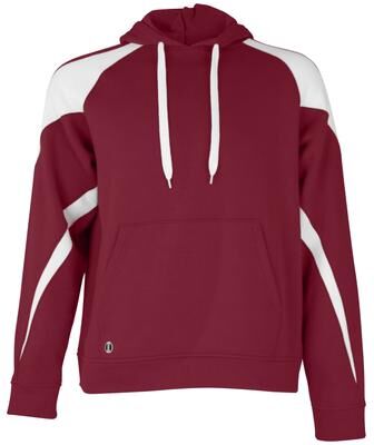 Holloway 229546 Prospect Hoodie in Cardinal/White size Large   Cotton/Polyester Blend