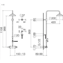 Dornbracht Shower Pipe mit Brause-Thermostat  34459360-42
