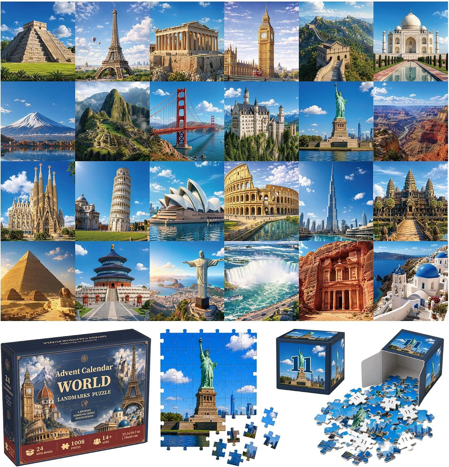 oCreon Bezienswaardigheden puzzel adventskalender 2026 voor volwassenen