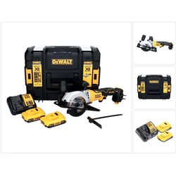 DeWalt, Handkreissäge, DCS 571 D2 Akku Handkreissäge 18 V 115 mm Brushless + 2x Akku 2,0 Ah + Ladegerät + TSTAK