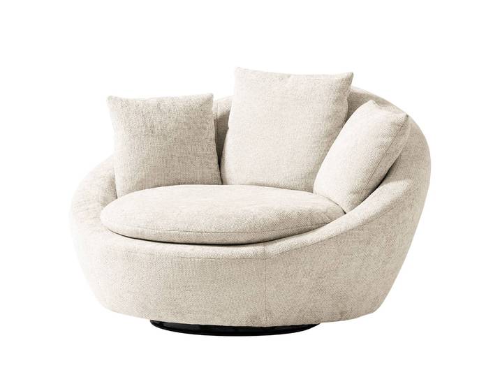 Drehsessel Cartaya Beige/Beige Webstoff Gilah 133 x 80 x 112cm