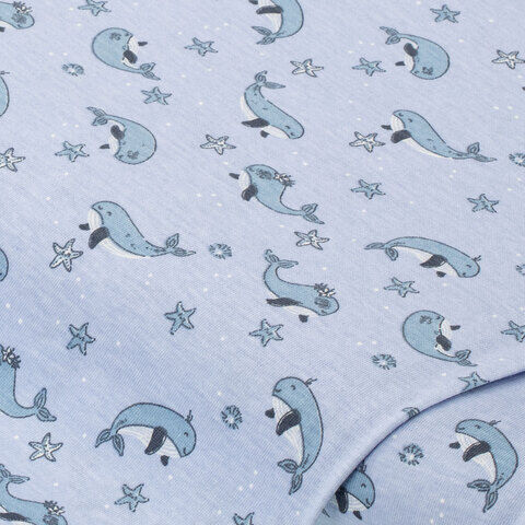 Reiner Baumwoll-Jersey "Wale", blau-color