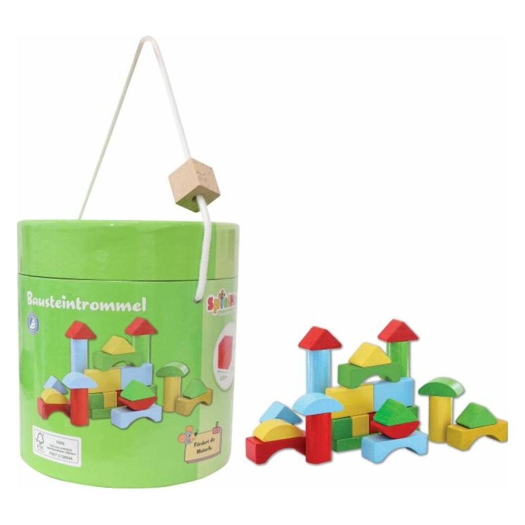 Spielmaus Holz Bausteine in Trommel (41009497)
