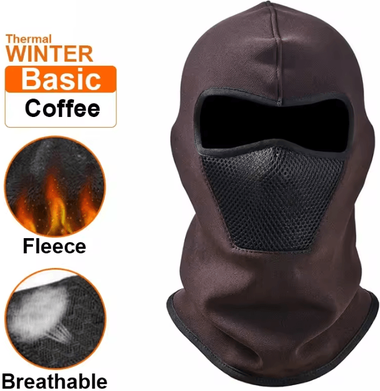 Inspire Curations Winter Fleece Motorcycle Balaclava Full Face Mask basic Coffee