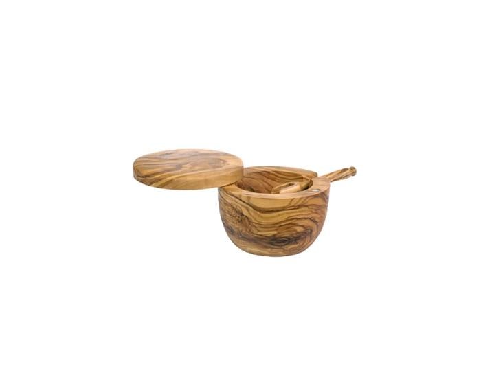 Premium Salzbehälter „Racine“ mit Löffel aus Olivenholz Natural BÉRARD