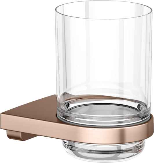 KEUCO Moll Glashalter 12750299000 mit Echtkristall-Glas, Rotgold gebürstet