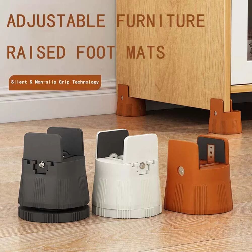 INF Verstellbare Anti-Rutsch-Füße, Höhenverstellbar 6-8cm, für Möbel, Tische, Betten, Sofas Beige