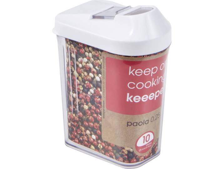 Keeeper Transparante container voor losse producten / Strooibus - 0\,25L wit/transparant