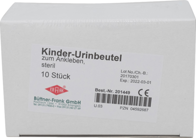 Büttner-Frank GmbH URIN AUFFANGBEUTEL f.Kinder steril 100 ml 10 St 04592687