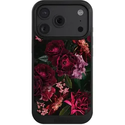 Nivocase Hülle für Apple iPhone 18 Pro Handyhülle NIVOcore Case Schwarz Blumen Blüte Rose (Apple iPhone 18 Pro), Smartphone Hülle, Schwarz