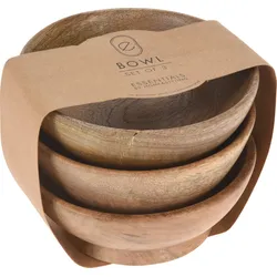 Schalen-Set MANGOHOLZ (D 16 cm) - braun - D 16 cm