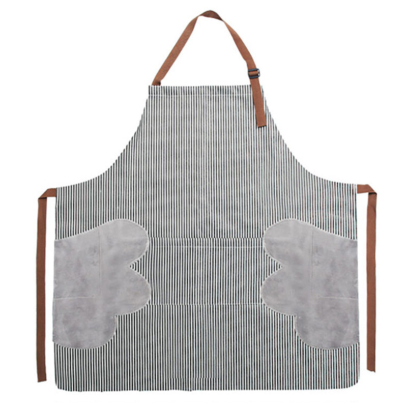 Maxcook Keukenschort voor professionals, Gestreept Zwart