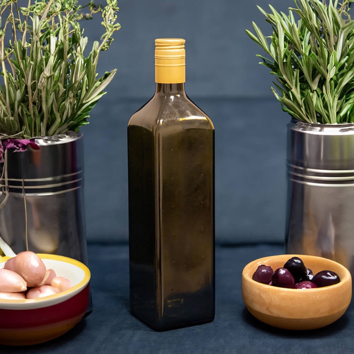 Bimberek Marasca Decoratieve Fles Olijfgroen Glas 750 ml Vierkante Vorm