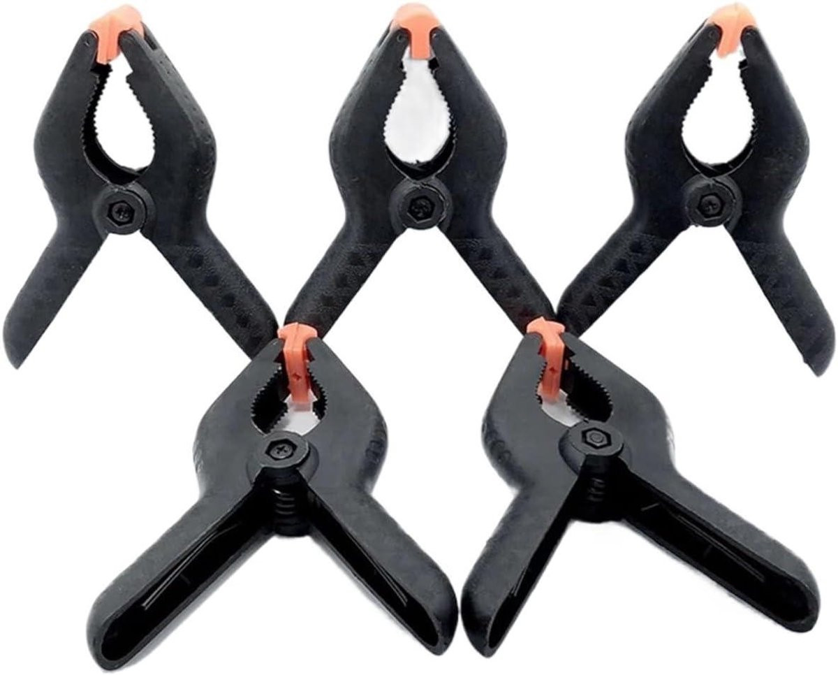 Nylon Veerklem Set - 15 stuks Kunststof Clips - Zwart - 3 inch