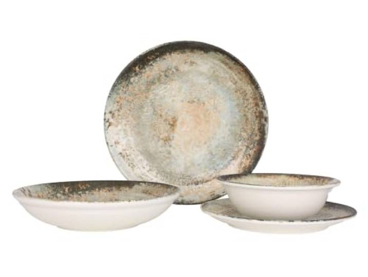 Rinart Geschirrset (Medium) - Obvara - 24 teilig - 6 Personen - Porzellan