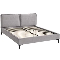 POLSTERBETT Sombra, Doppelbett 160x200 cm ohne Matratze, Chenille-Stoff, Grau
