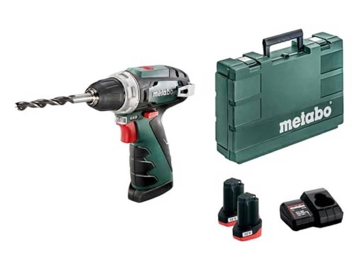 Metabo Power Maxx BS 10\,8 Basic Perceuse-visseuse sans fil + 2 Batteries 2Ah + Chargeur + Coffret (600080500)