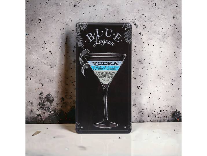 Plaque publicitaire Cocktail - Blue Lagon