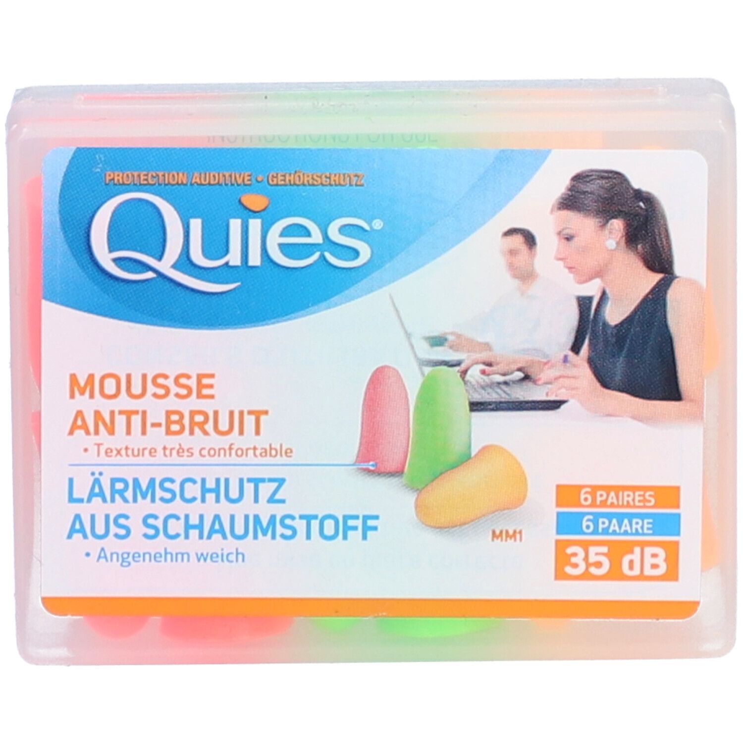 Quies Lärmschutz aus Schaumstoff Neon 12 Stk St