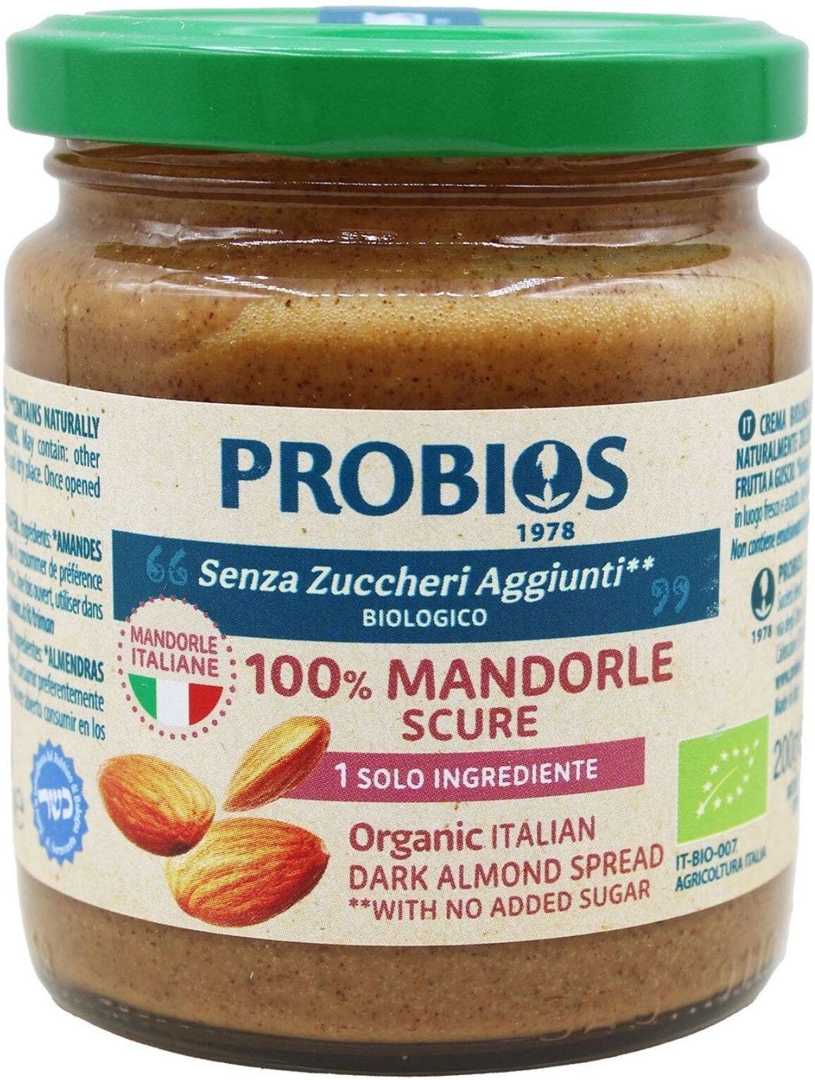 PROBIOS Crema Scura 100% Mandorle Senza Glutine 200 Grammi 