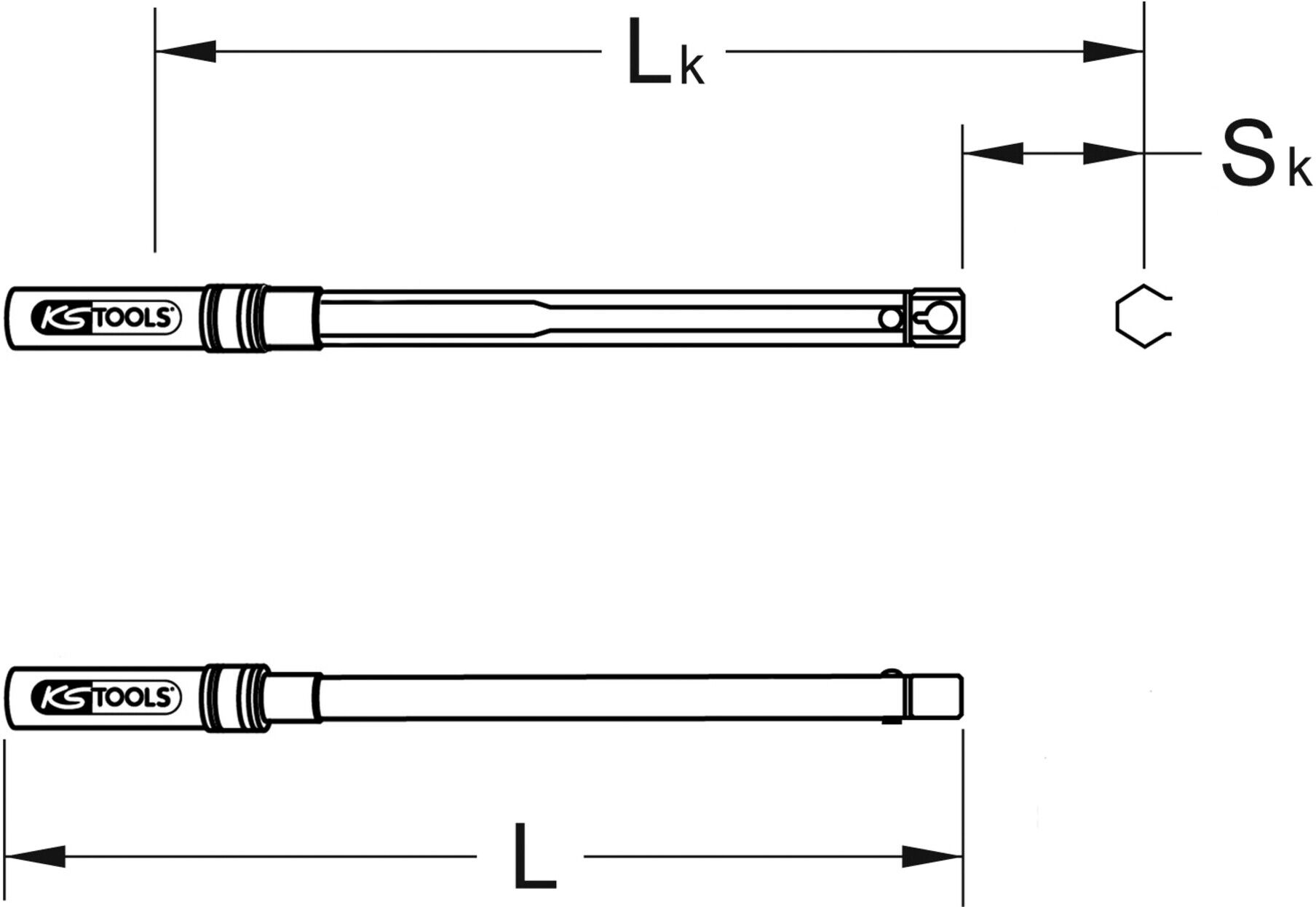 KS Tools 9x12mm Industrie Einsteck-Drehmomentschlüssel, 1-6Nm (516.5063)