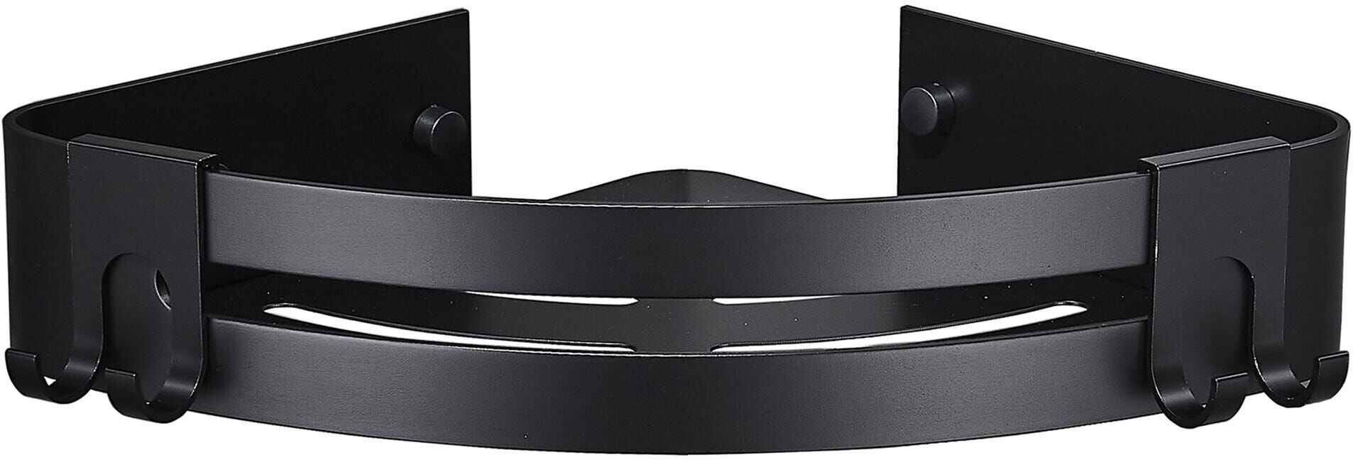 Tecnomat PORTAOGGETTI ANGOLARE IN ALLUMINIO NERO OPACO FISSAGGIO A MURO 22,8x57x22,8 cm (LxHxP)