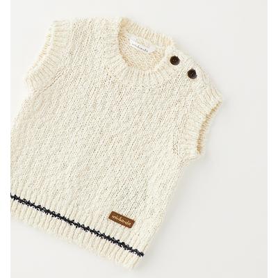 Anzugweste MINIBANDA "BABY BOY KNITWEAR", Jungen, Gr. 86, cream, Westen Anzugweste