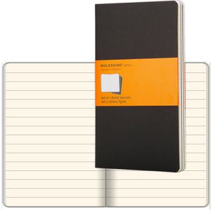 Moleskine Notizbuch Cahier Pocket, Notizheft, Karton Softcover, schwarz, 3x 32 Blatt / 64 Seiten, 70g/m², liniert, A6, 3 Stück