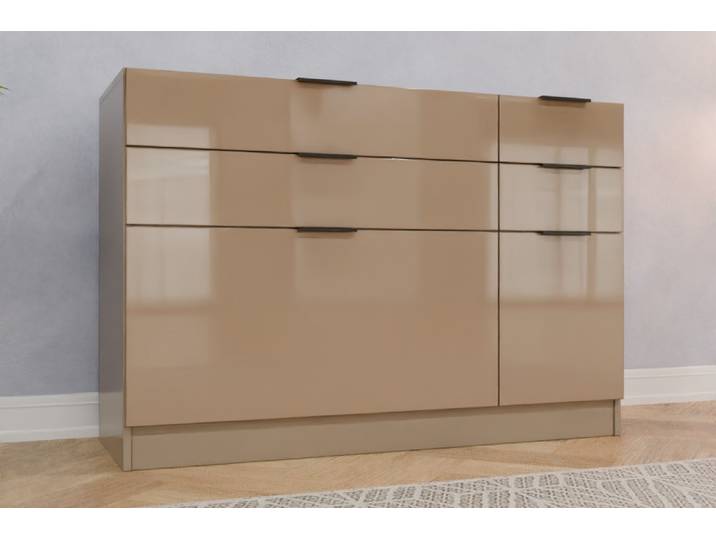 Badezimmer Kommode nach Maß - RAL 1019 Graubeige - 92x135x52cm - Individuell konfigurieren