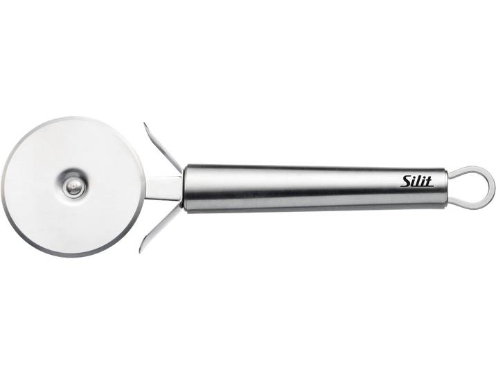 Pizzaschneider SILIT Classic Line , silber (edelstahl), Edelstahl, Kochmesser, Pizzaschneider, Pizzaschneider 22 cm, scharfes Schneidrad, Fingerschutz, Edelstahl