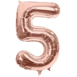 Folienballon "5", rosé, 86 cm