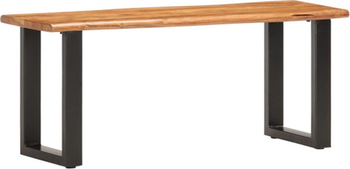 vidaXL Boomstambankje van massief acaciahout en staal - 110 cm