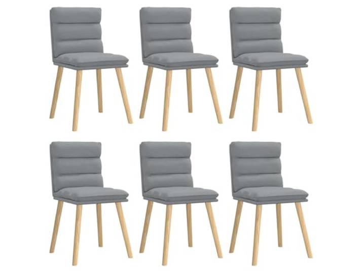 POUFGDR Esszimmerstühle, hellgrau, aus Stoff, 6 Stück 6 Stühle, hellgrauer Stoff, dicker Schaumstoff, Rahmen aus Metall und Holz, Esszimmer, Wohnzimmer, Gästezimmer
