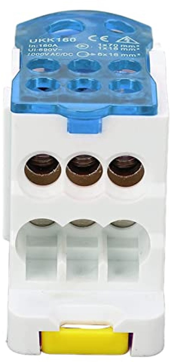 Terminalverdeelkast 690V 160A DIN-rail Voedingsaansluitdoos voor Elektriciteit Blauw