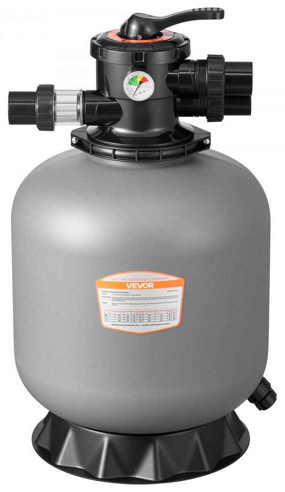 Sandfilter für Schwimmbäder - Filtertank mit 18 Zoll Durchmesser - Kapazität: 151 Liter pro Minute - Material: Polyethylen (PE)