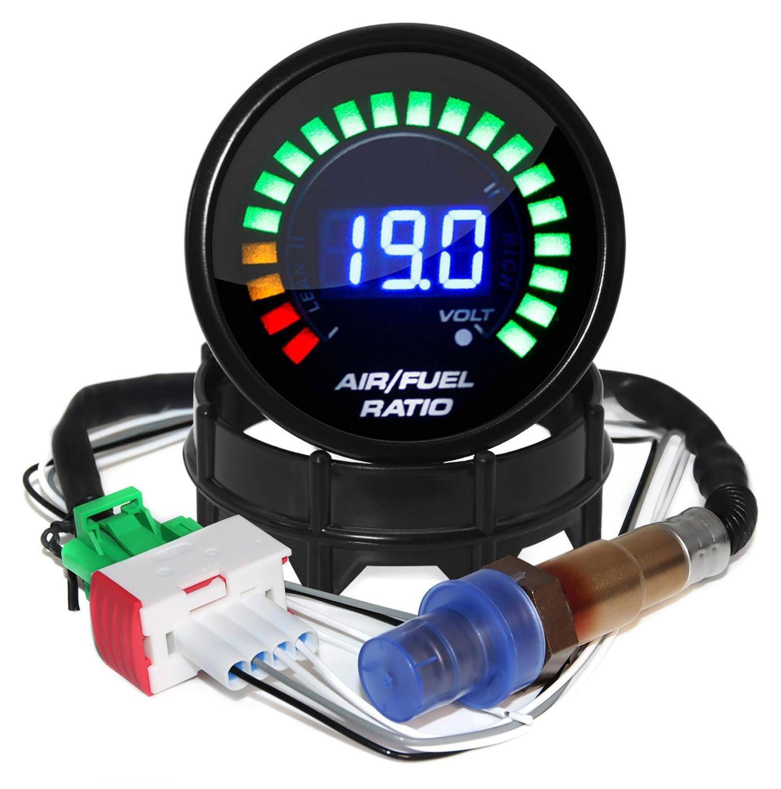 Lustrens AFR meter met blauw LED digitaal display, 52 mm (2 inch)