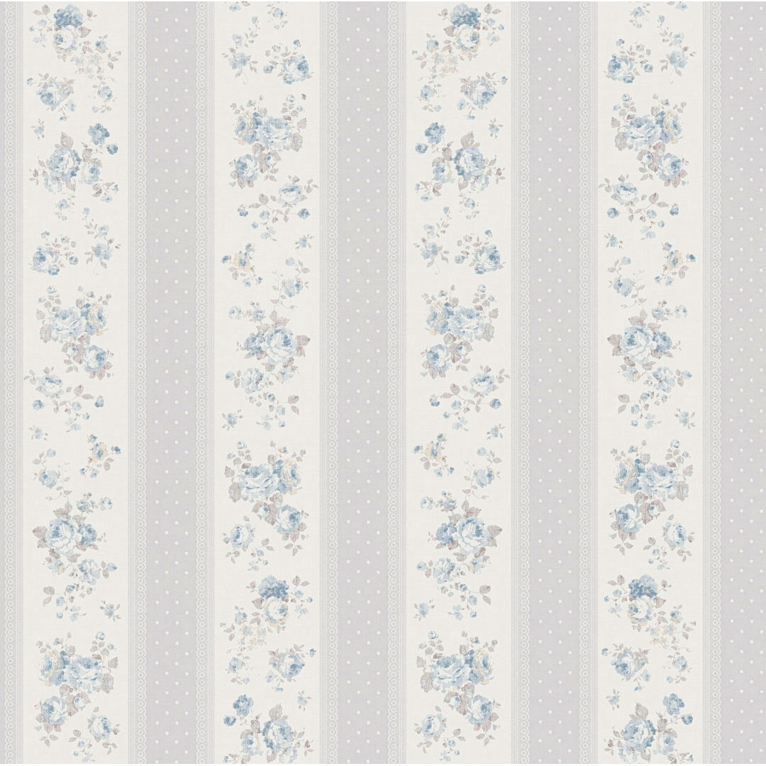 Galerie Home Maison Charme Vintage Rose Stripe Motif 10.05m x 53cm Wallpaper Roll Silver