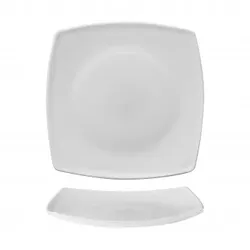 Eclissi Weißer Flachteller 26,6 x 26,6 cm Quadratisches Glas Bormioli Rocco 12er-Pack