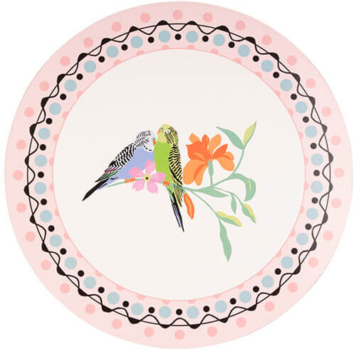 Cath Kidston Painted Table Set Of 4 Budgie Cork Backed Round Placemats