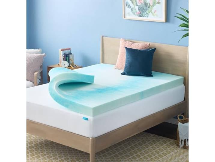LINENSPA 10,2 cm Gel-Wirbel-Memory-Foam-Matratzenauflage – kühlendes Gel infundiert – druckentlastend – CertiPUR Zertifiziert – California King