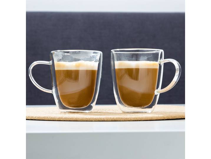 Doppelwandige Cappuccino Gläser, 270ml aus Borosilikatglas, 2er-Set