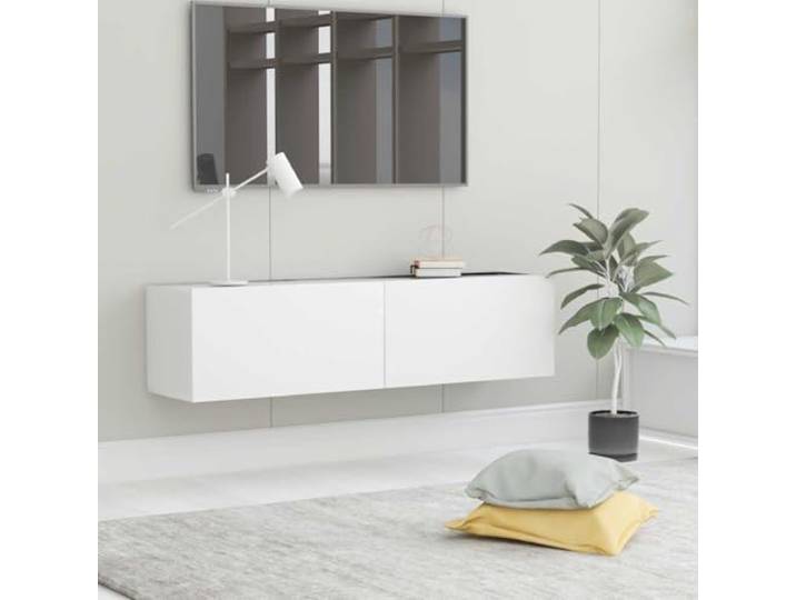 ROMHZKS TV-Schrank Weiß tv kommode tv unterschrank Fernseher Schrank HiFi Rack 120x30x30 cm Holzwerkstoff